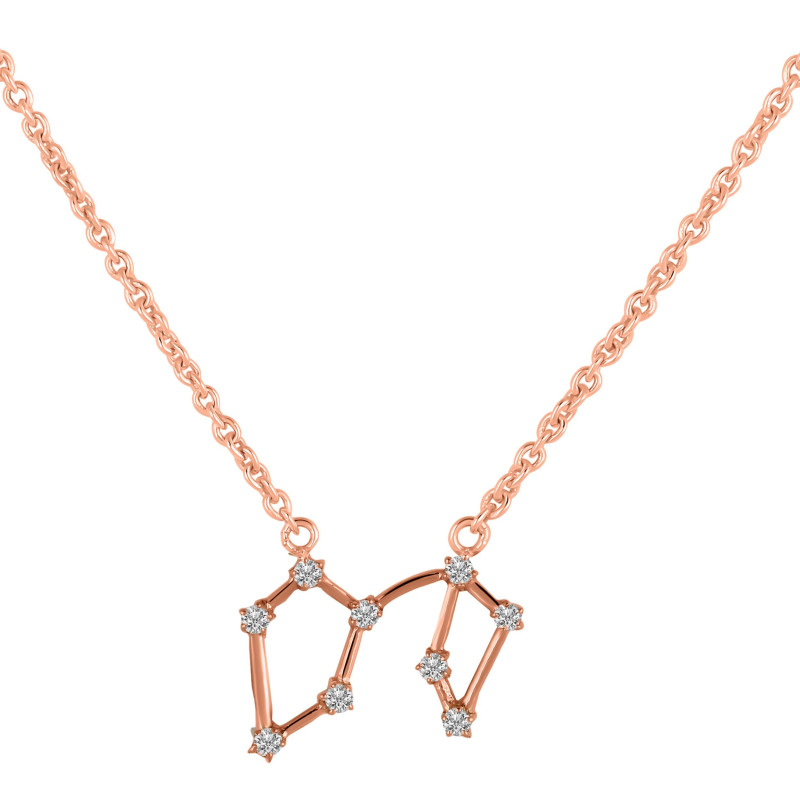 Virgo Zodiac Star Constellation with Cubic Zirconia Necklace CUZ-RDN-129.