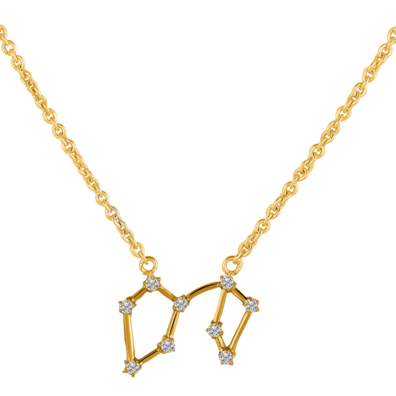 Virgo Zodiac Star Constellation with Cubic Zirconia Necklace CUZ-RDN-129.