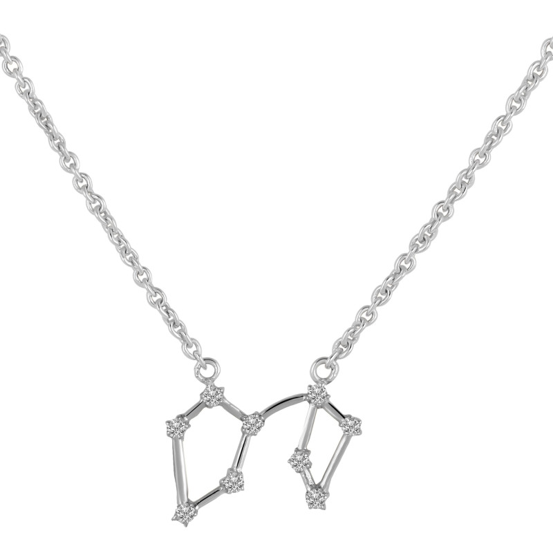 Virgo Zodiac Star Constellation with Cubic Zirconia Necklace CUZ-RDN-129.