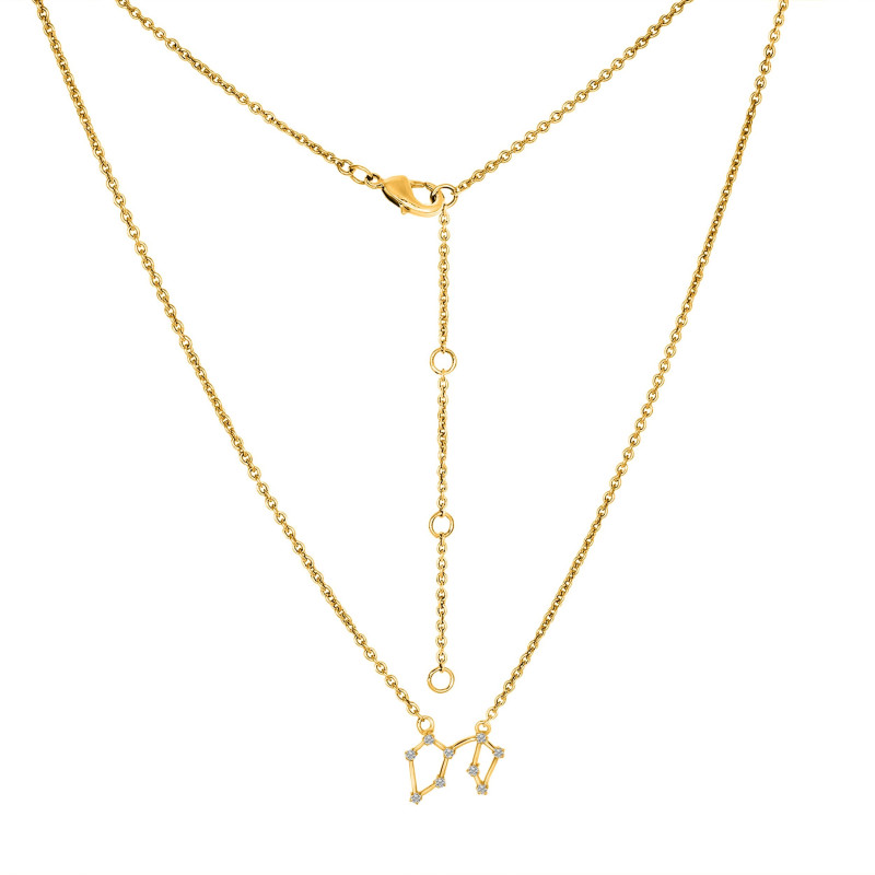 Virgo Zodiac Star Constellation with Cubic Zirconia Necklace CUZ-RDN-129.