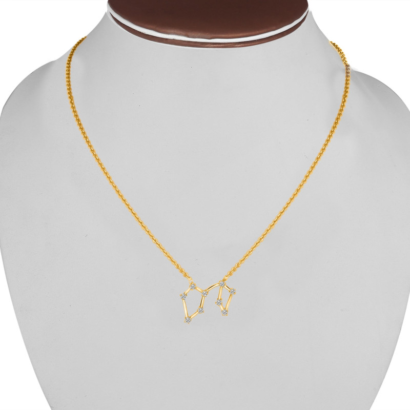 Virgo Zodiac Star Constellation with Cubic Zirconia Necklace CUZ-RDN-129.