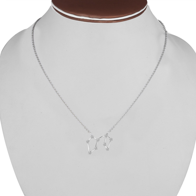 Virgo Zodiac Star Constellation with Cubic Zirconia Necklace CUZ-RDN-129.