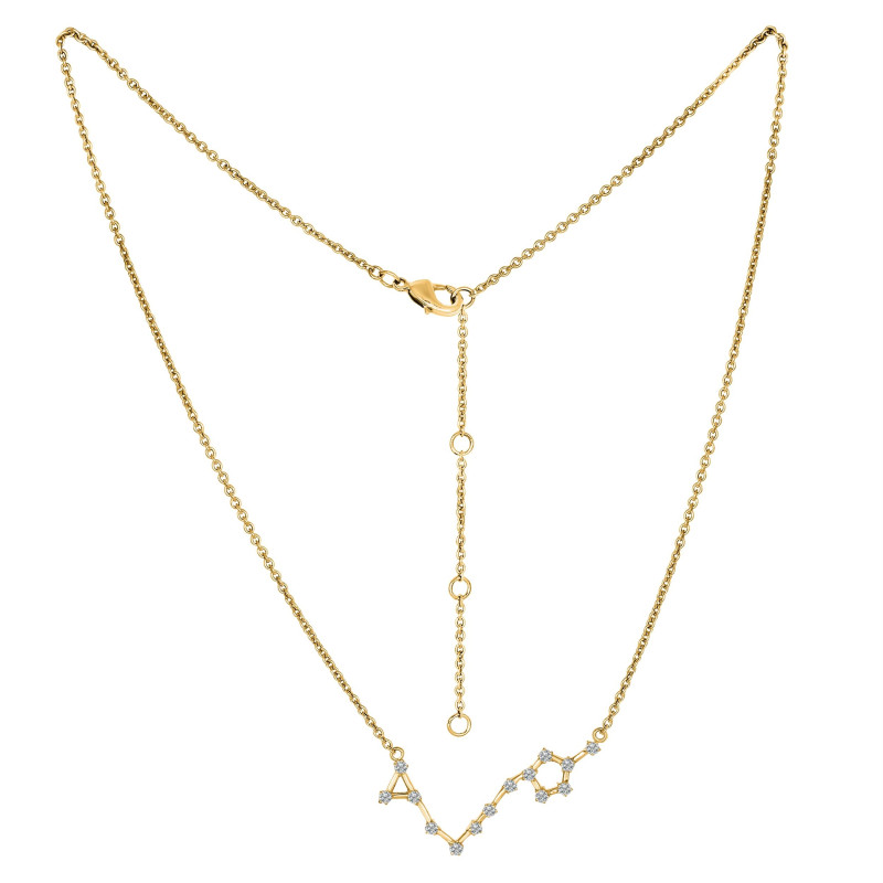 Pisces Zodiac Star Constellation with Cubic Zirconia Necklace CUZ-RDN-130.