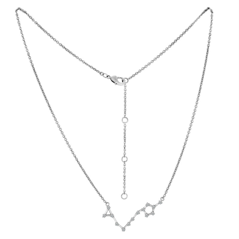 Pisces Zodiac Star Constellation with Cubic Zirconia Necklace