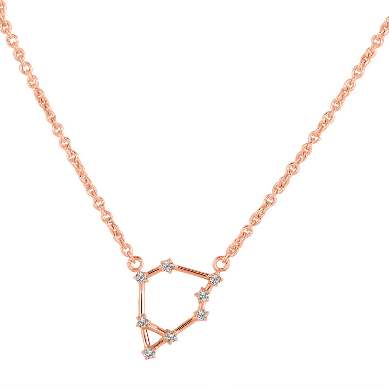Capricorn Zodiac Star Constellation with Cubic Zirconia Necklace CUZ-RDN-131.