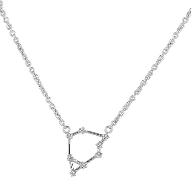Capricorn Zodiac Star Constellation with Cubic Zirconia Necklace CUZ-RDN-131.