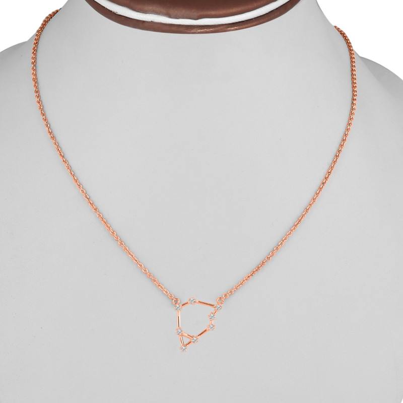 Capricorn Zodiac Star Constellation with Cubic Zirconia Necklace CUZ-RDN-131.