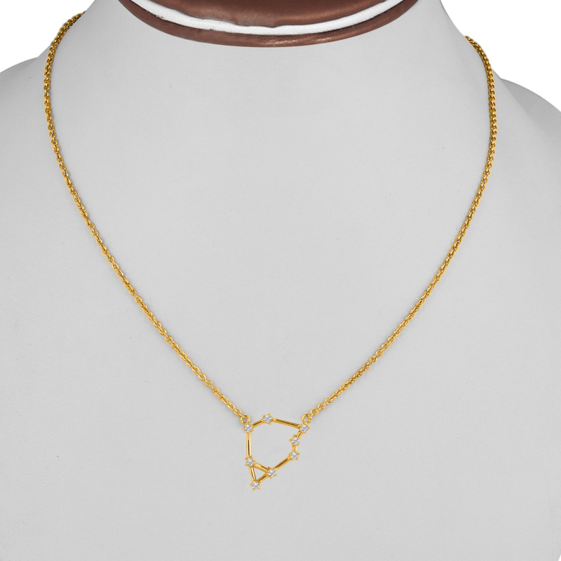 Capricorn Zodiac Star Constellation with Cubic Zirconia Necklace CUZ-RDN-131.