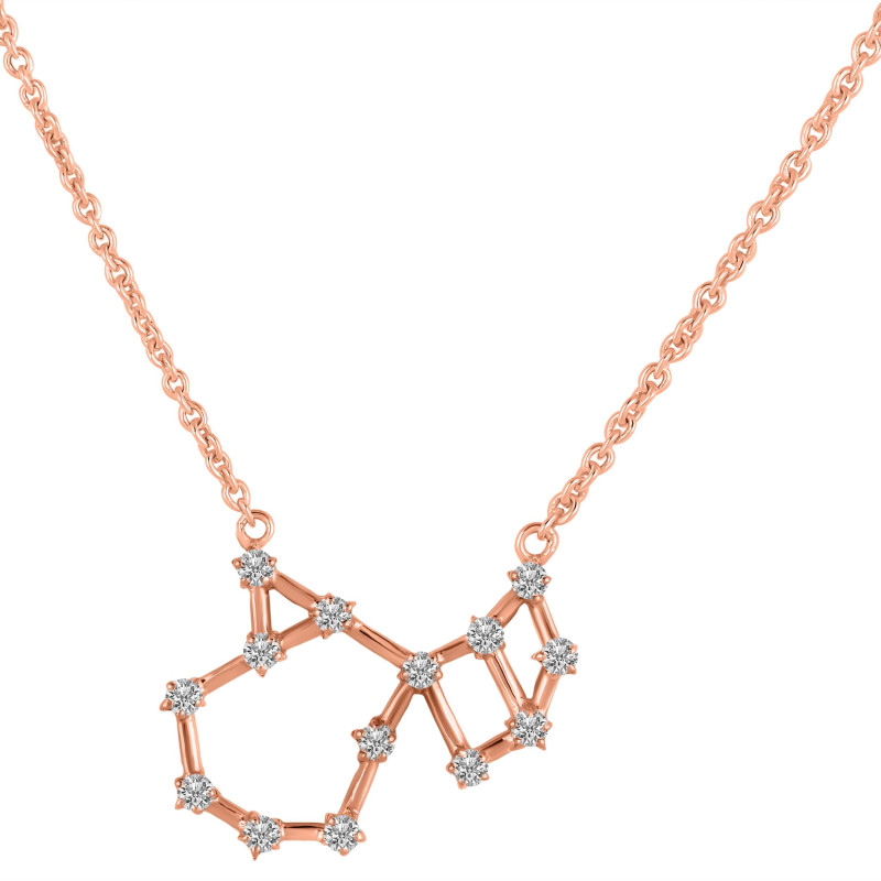 Scorpio Zodiac Star Constellation with Cubic Zirconia Necklace CUZ-RDN-132.