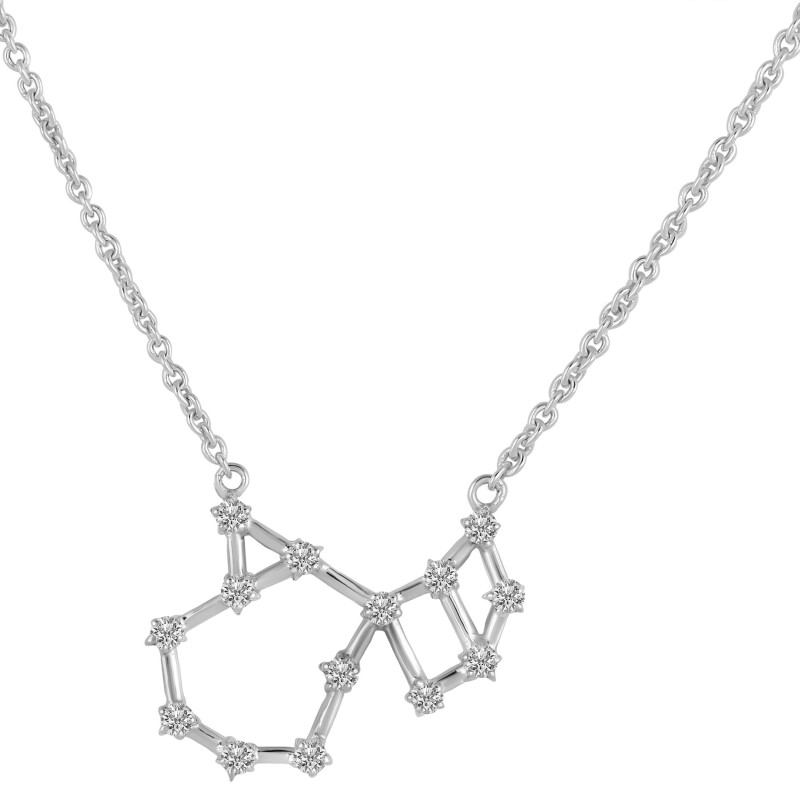 Scorpio Zodiac Star Constellation with Cubic Zirconia Necklace CUZ-RDN-132.