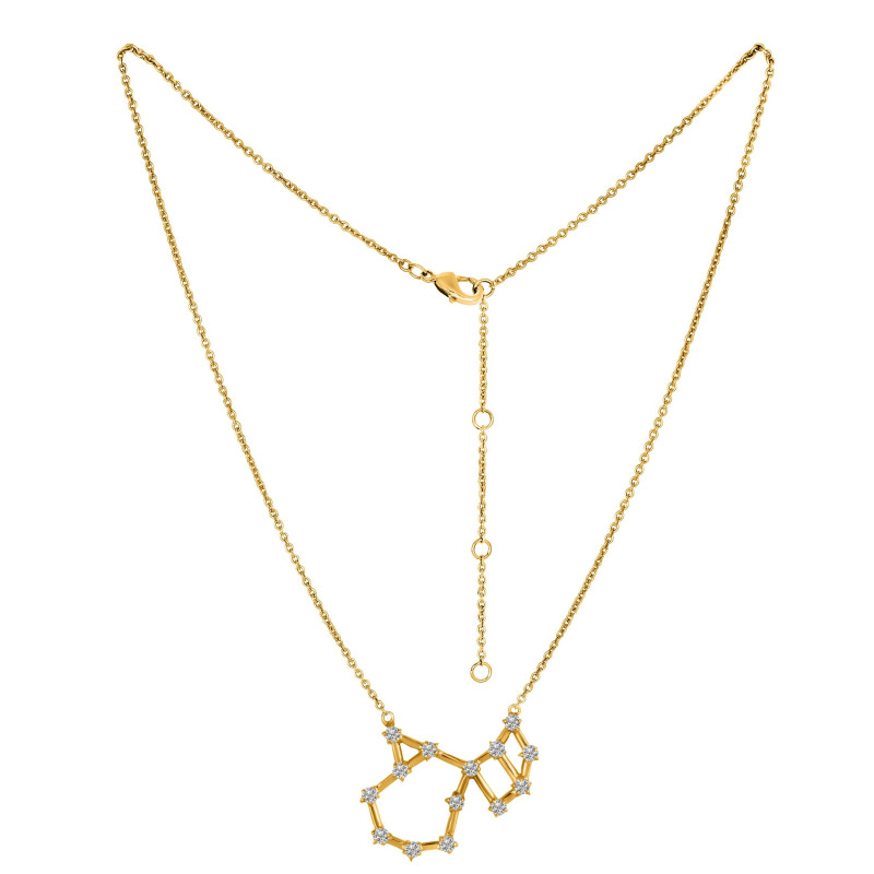 Scorpio Zodiac Star Constellation with Cubic Zirconia Necklace CUZ-RDN-132.
