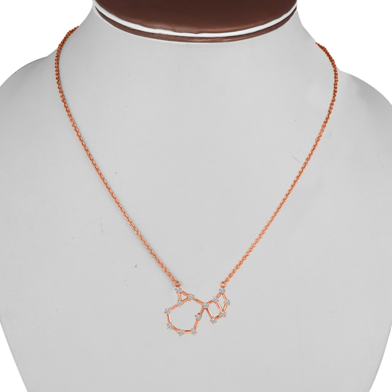 Scorpio Zodiac Star Constellation with Cubic Zirconia Necklace CUZ-RDN-132.