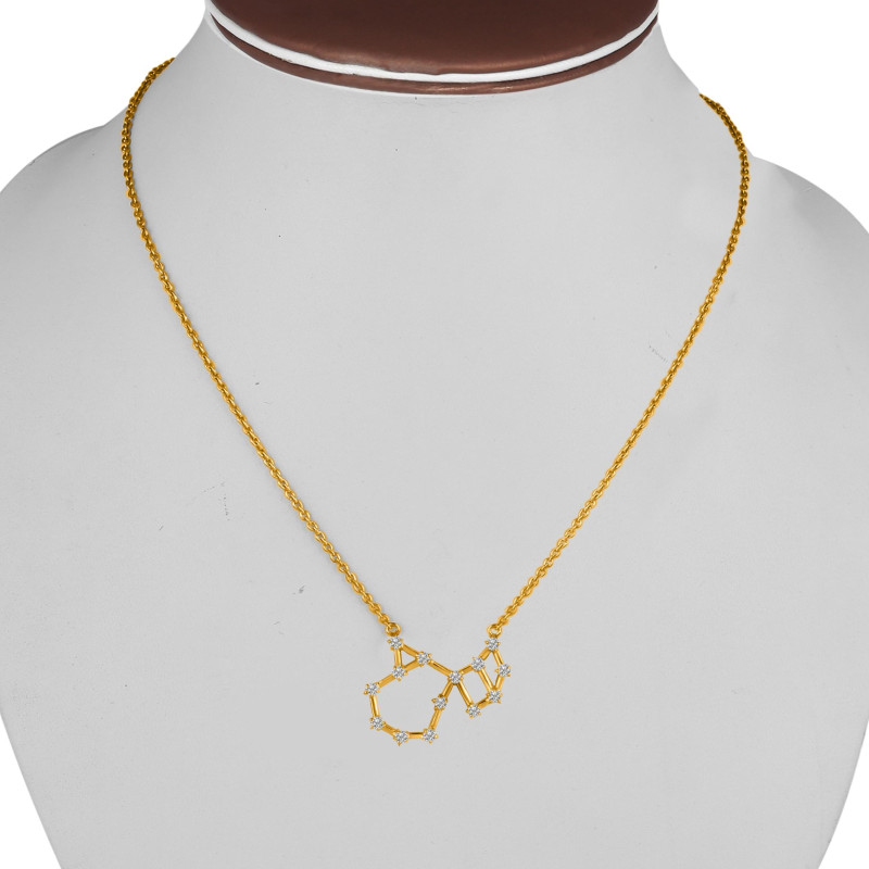 Scorpio Zodiac Star Constellation with Cubic Zirconia Necklace CUZ-RDN-132.