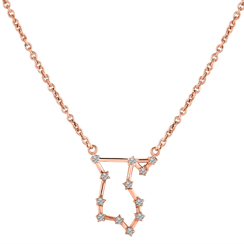 Libra Zodiac Star Constellation with Cubic Zirconia Necklace CUZ-RDN-133.