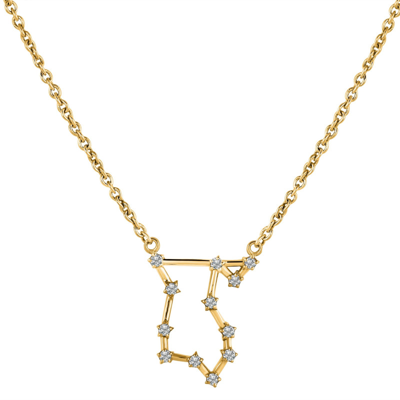 Libra Zodiac Star Constellation with Cubic Zirconia Necklace CUZ-RDN-133.