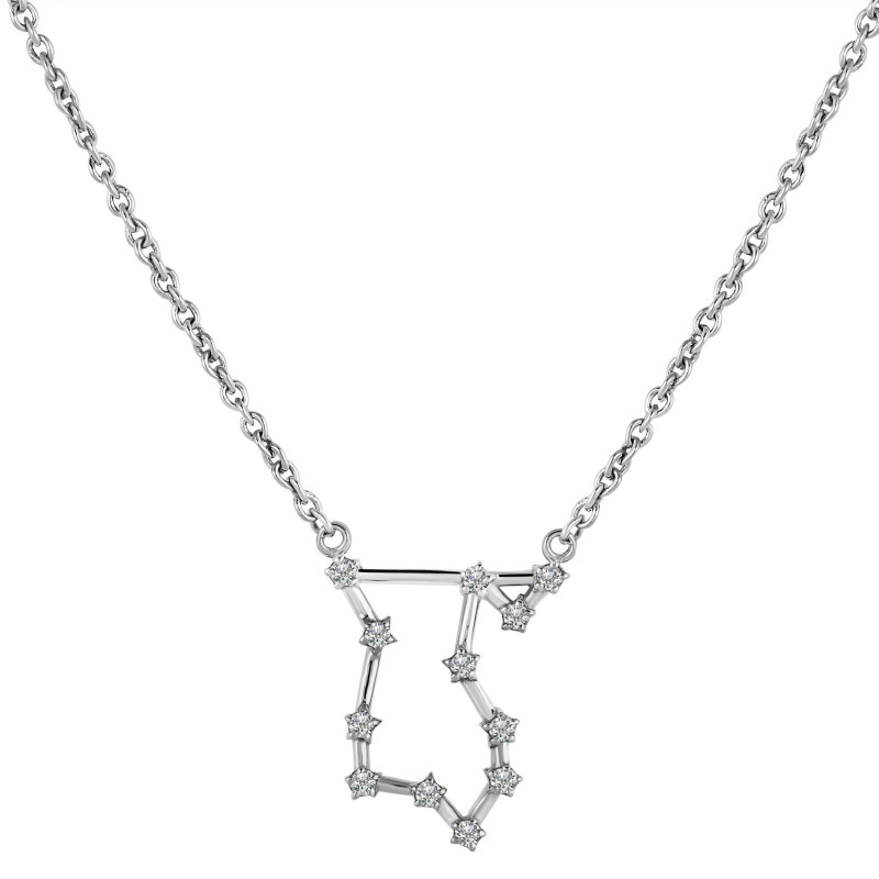 Libra Zodiac Star Constellation with Cubic Zirconia Necklace CUZ-RDN-133.