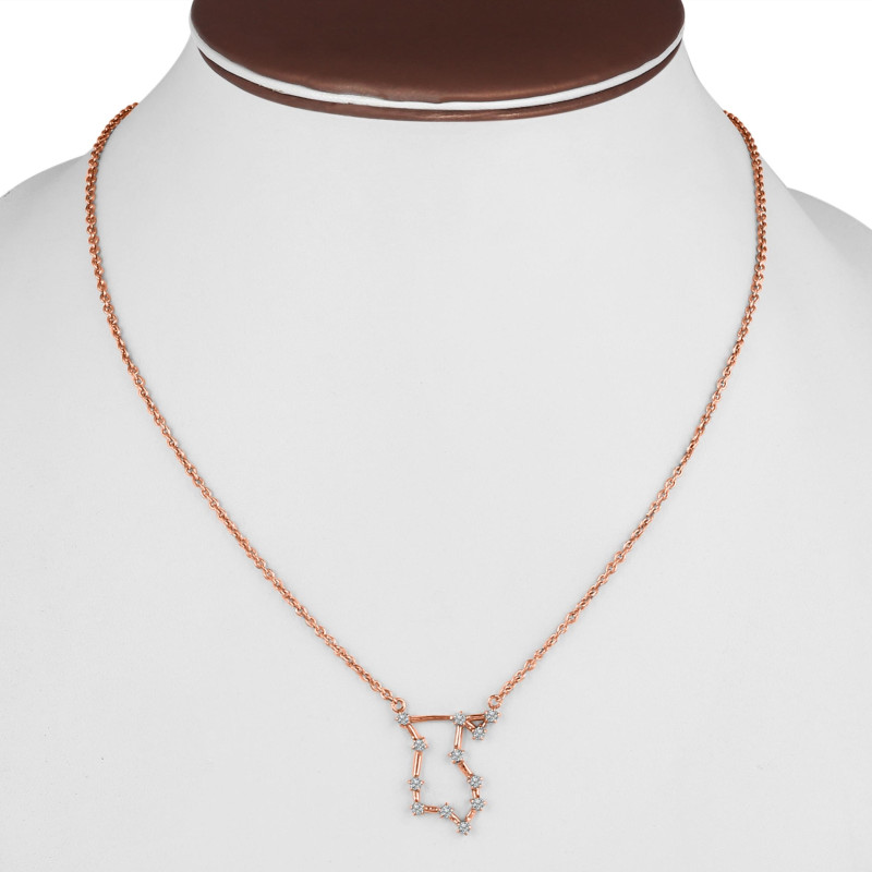 Libra Zodiac Star Constellation with Cubic Zirconia Necklace CUZ-RDN-133.
