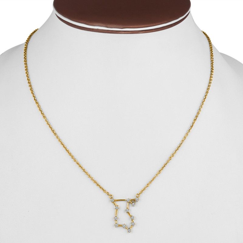 Libra Zodiac Star Constellation with Cubic Zirconia Necklace CUZ-RDN-133.