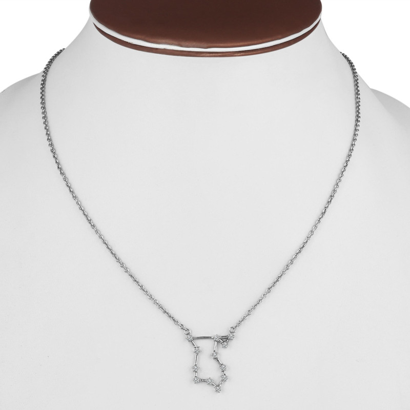 Libra Zodiac Star Constellation with Cubic Zirconia Necklace CUZ-RDN-133.