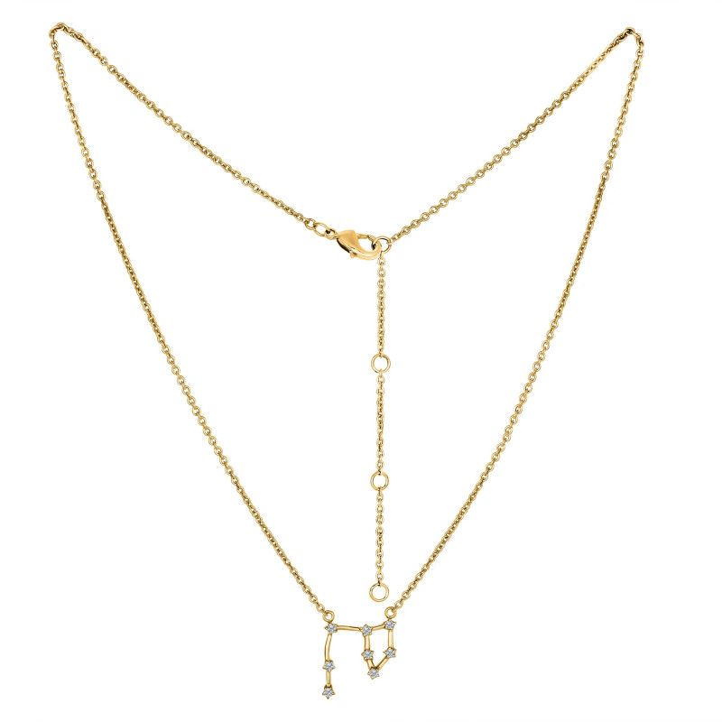 Aries Zodiac Star Constellation with Cubic Zirconia Necklace CUZ-RDN-134.