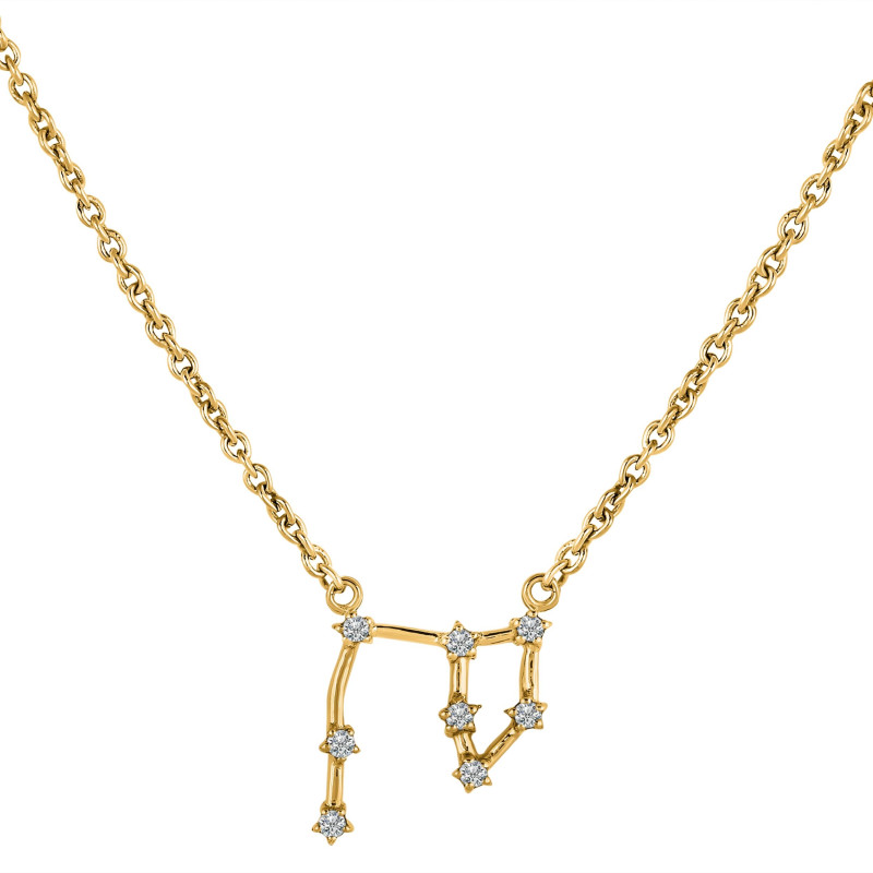 Aries Zodiac Star Constellation with Cubic Zirconia Necklace CUZ-RDN-134.