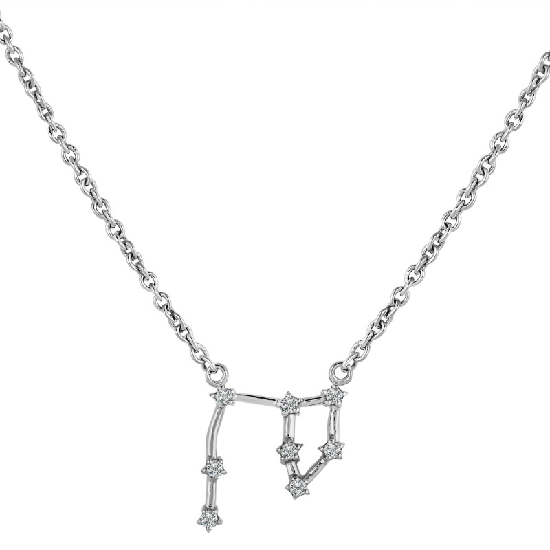Aries Zodiac Star Constellation with Cubic Zirconia Necklace CUZ-RDN-134.