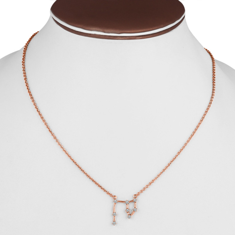 Aries Zodiac Star Constellation with Cubic Zirconia Necklace CUZ-RDN-134.