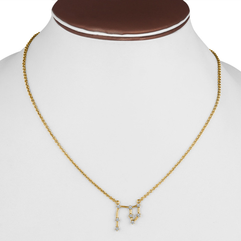 Aries Zodiac Star Constellation with Cubic Zirconia Necklace CUZ-RDN-134.