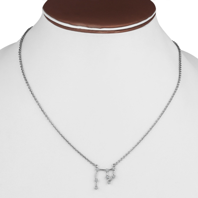 Aries Zodiac Star Constellation with Cubic Zirconia Necklace CUZ-RDN-134.