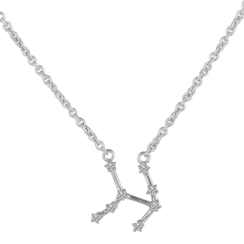 Taurus Zodiac Star Constellation with Cubic Zirconia Necklace CUZ-RDN-135.