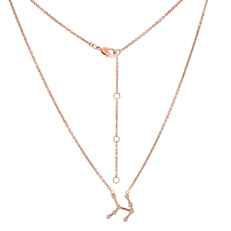Taurus Zodiac Star Constellation with Cubic Zirconia Necklace CUZ-RDN-135.