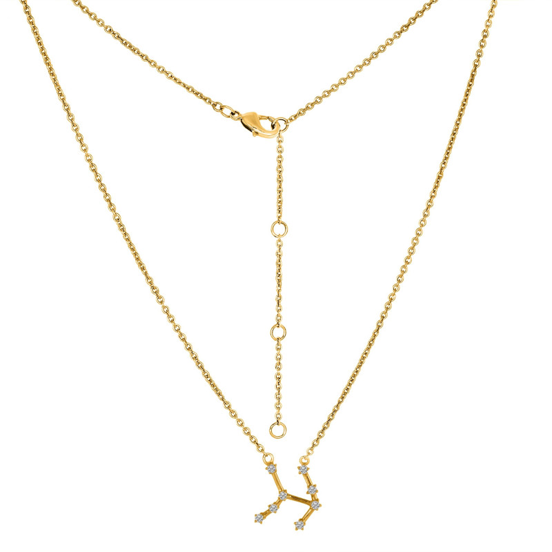 Taurus Zodiac Star Constellation with Cubic Zirconia Necklace CUZ-RDN-135.