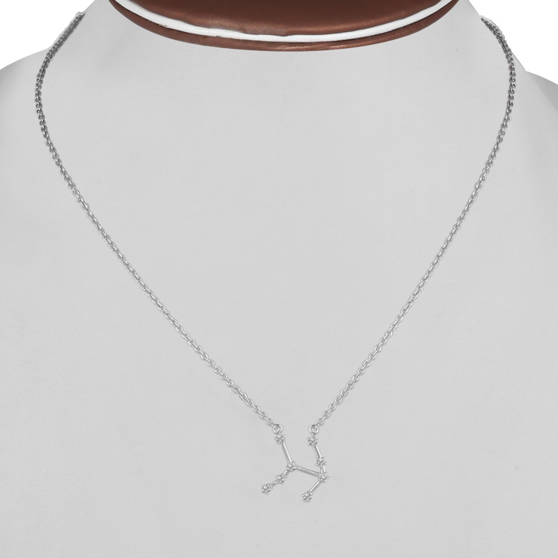 Taurus Zodiac Star Constellation with Cubic Zirconia Necklace CUZ-RDN-135.
