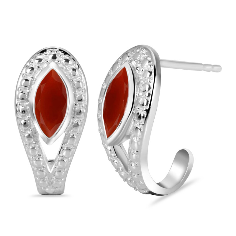 Red Onyx Stud Earring