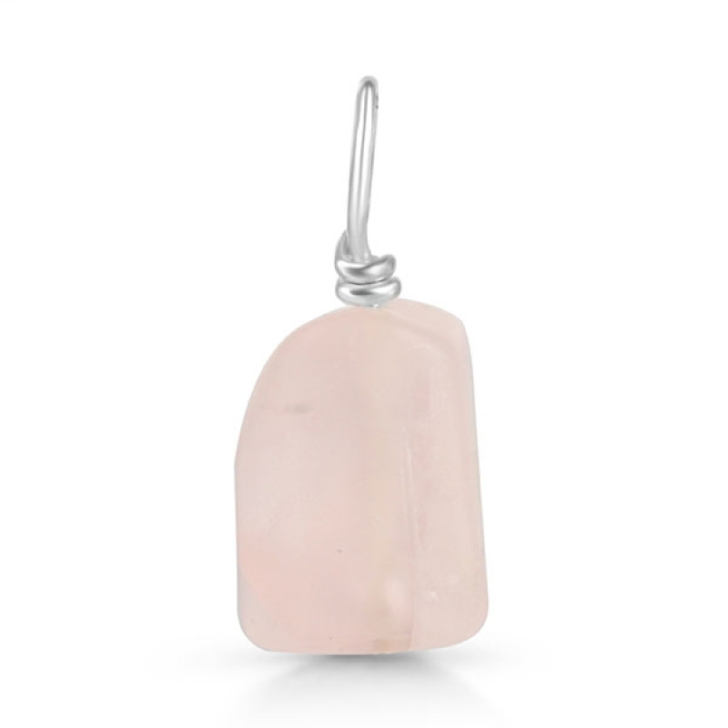 Rose Quartz Raw Crystal Drill Pendant RSQ-RCYP-7