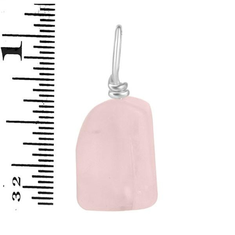 Rose Quartz Raw Crystal Drill Pendant RSQ-RCYP-7