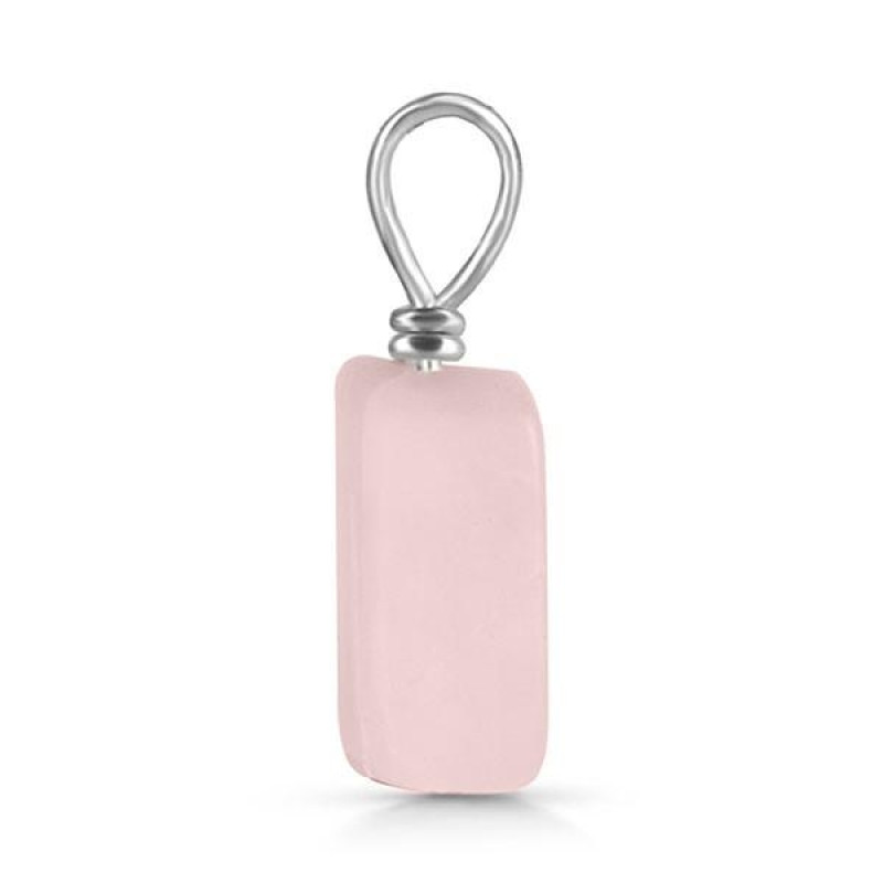 Rose Quartz Raw Crystal Drill Pendant