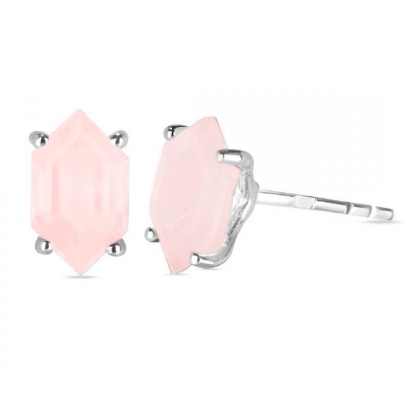 Rose Quartz Stud Earring