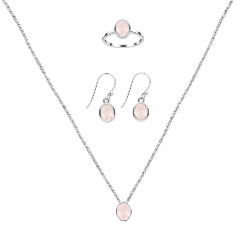  Rose Quartz Jewelry Set