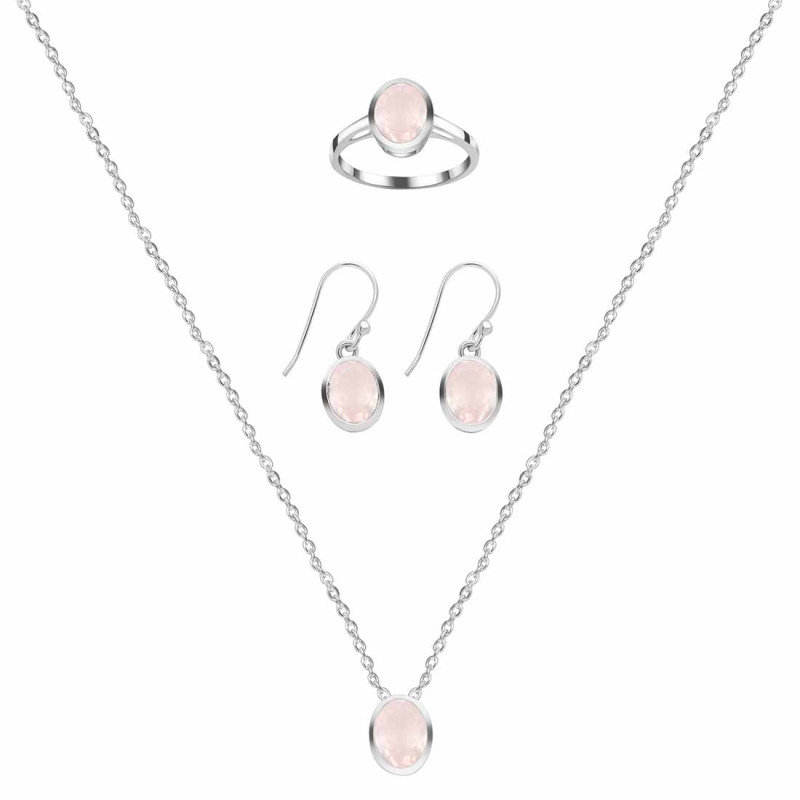  Rose Quartz Jewelry Set