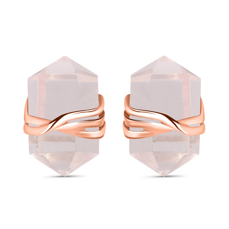 Rose Quartz Pencil Stud Earring RSQ-RE-67.