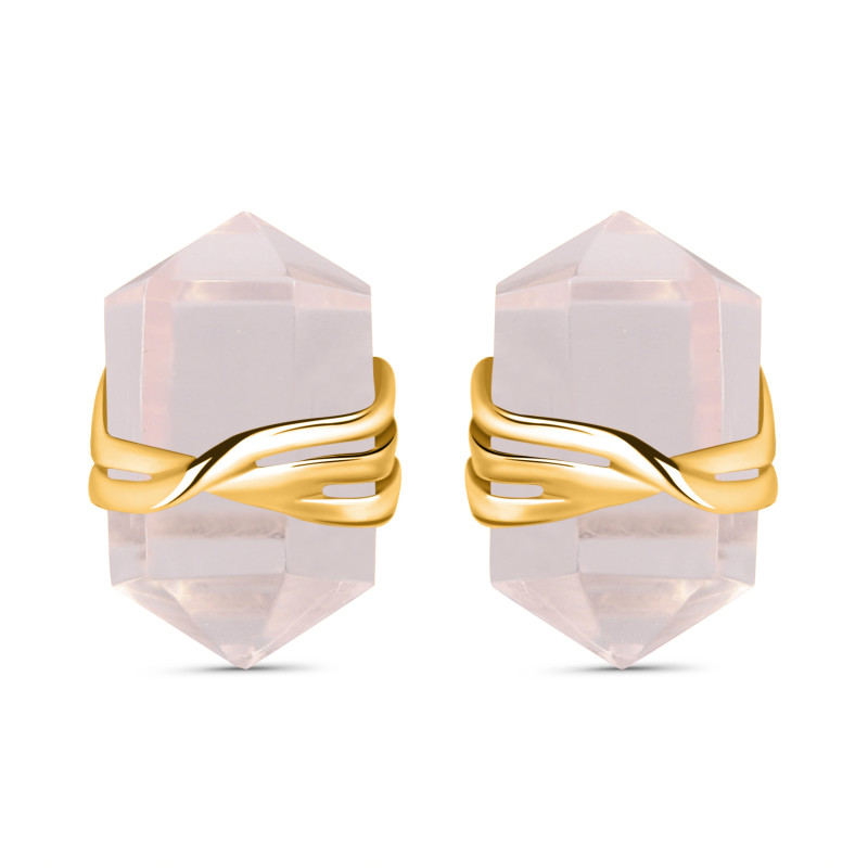 Rose Quartz Pencil Stud Earring RSQ-RE-67.