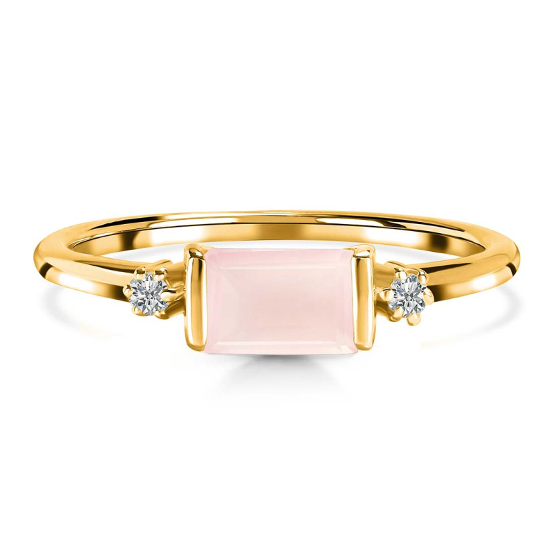 Rose Quartz & White Topaz Ring RSQ-RR-135.