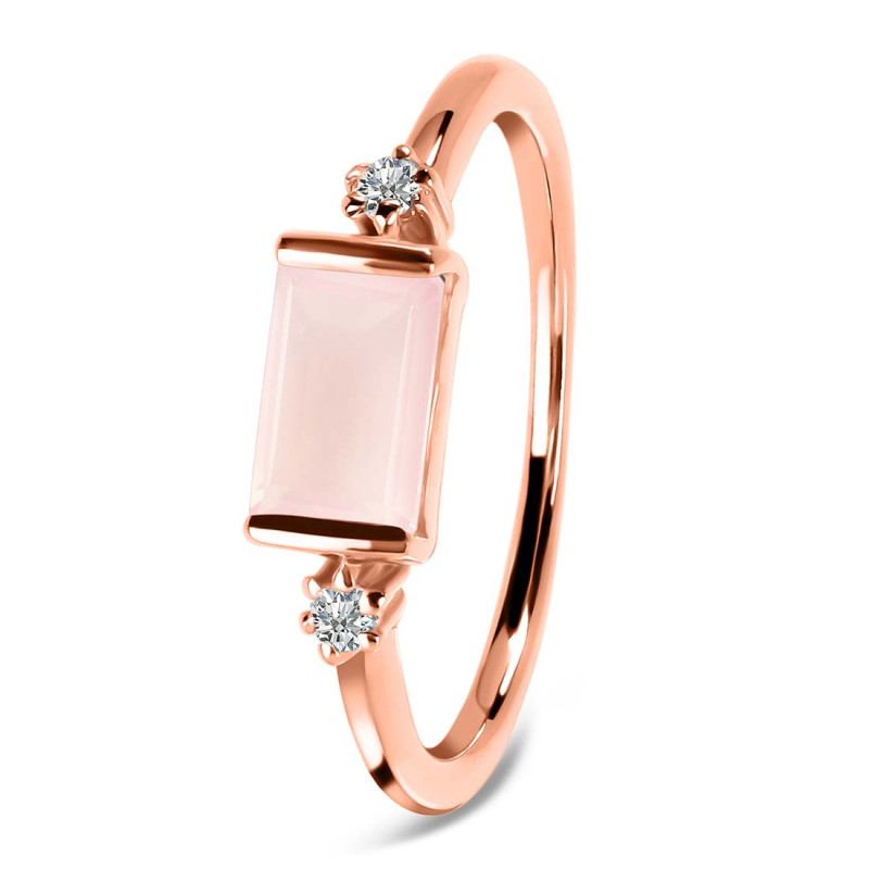 Rose Quartz & White Topaz Ring RSQ-RR-135.