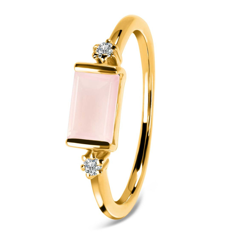 Rose Quartz & White Topaz Ring RSQ-RR-135.