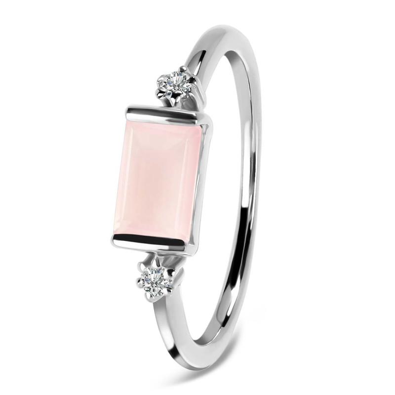 Rose Quartz & White Topaz Ring