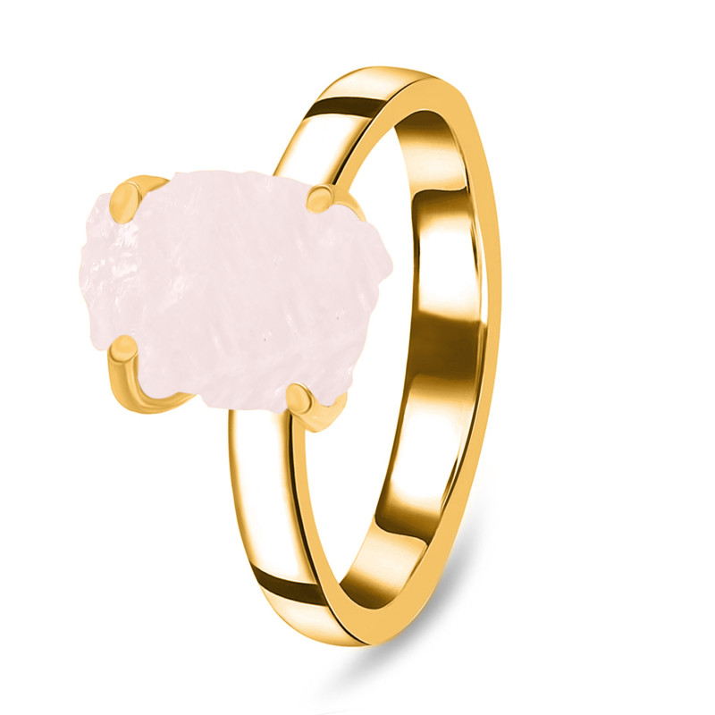 Rose Quartz Raw Crystal Ring RSQ-RR-200.