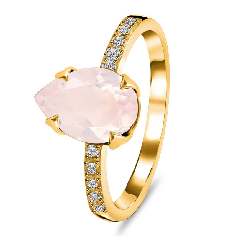 Rose Quartz & White Topaz Ring RSQ-RR-344A.