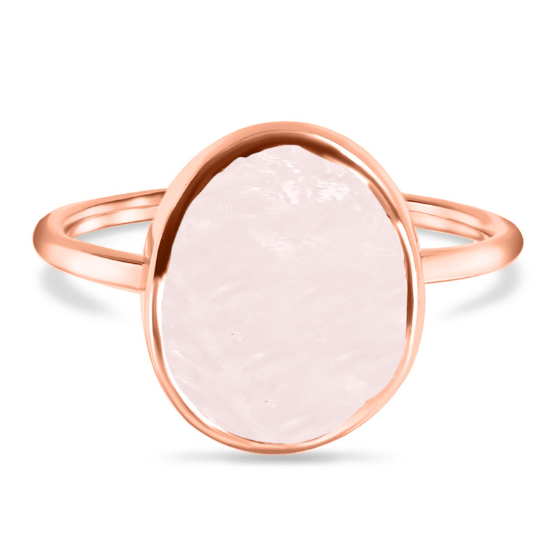 Rose Quartz Raw Crystal Ring RSQ-RR-345.
