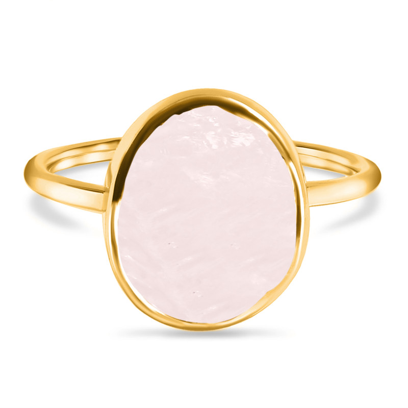 Rose Quartz Raw Crystal Ring RSQ-RR-345.